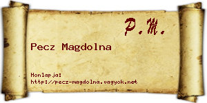 Pecz Magdolna névjegykártya